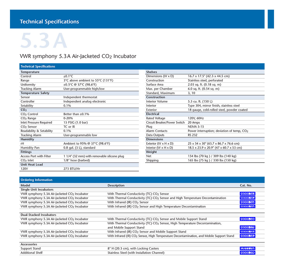 VWR Symphony 5.3A Air-Jacketed CO2 Incubator w WARRANTY | LabX.com