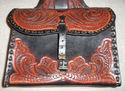 HAND TOOLED LEATHER SADDLEBAGS Custom Chopper Vint