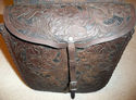 Hand Tooled Leather Saddlebags Custom Chopper Vint