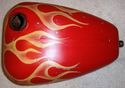 VINTAGE FLAMED MUSTANG CHOPPER TANK Old Survivor A