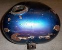 VINTAGE CUSTOM PAINTED RIBBED CHOPPER TANK Old 70s