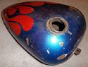 VINTAGE CUSTOM PAINTED RIBBED CHOPPER TANK Old 70s