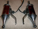 PAIR RON FINCH PAWN LIGHTS Vintage Harley Triumph 