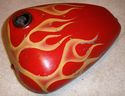 VINTAGE FLAMED MUSTANG CHOPPER TANK Old Survivor A