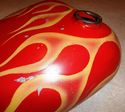 VINTAGE FLAMED MUSTANG CHOPPER TANK Old Survivor A