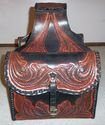 HAND TOOLED LEATHER SADDLEBAGS Custom Chopper Vint