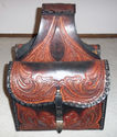 HAND TOOLED LEATHER SADDLEBAGS Custom Chopper Vint