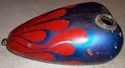 VINTAGE CUSTOM PAINTED RIBBED CHOPPER TANK Old 70s