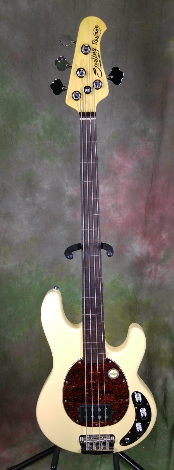 Sterling by Music Man RAY34CA-FL Vintage Creme Electric Bass