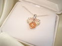 BLACK HILLS  GOLD/silver ROSE PENDANT HEART SHAPE