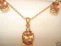 Champane CZ Necklace & Earring SET.