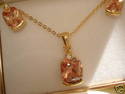Champane CZ Necklace & Earring SET.