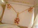 Champane CZ Necklace & Earring SET.