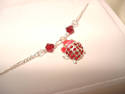 Sterling Silver LADYBUG Anklet-10-1/4"+FREE L.BUG 