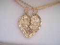 Gold plated BEST FRIEND HEART PENDANT with 2 chain