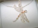  Black Hills Gold /silver LARGE  DRAGONFLY Pendant