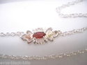 BLACK HILLS GOLD/SILVER GEN.GARNET ANKLET 9-1/2 - 
