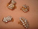  925 STERLINGVERMEIL over SILVER COCKTAIL RINGS.