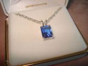 STERLING SILVER  TANZANITE  PENDANT , 925 STERLING