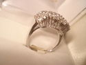 STERLING SILVER  9.25 CZ CLUSTER COCKTAIL RING SZ.