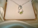 STERLING SILVER NATURAL PERIDOT PENDANT , VINE DES