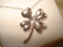 "FOUR LEAF CLOVER" STERLING SILVER 925 PENDANT AND