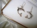 BLACK HILLS  GOLD/SILVER DOLPHIN EARRINGS- LEVER B