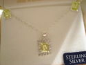 STERLING SILVER PERIDOT CZ PENDANT & Earring SET.