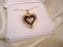 BLACK HILLS GOLD LOCKET / ONYX- 2 GOLD LEAFS- NO S