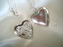 S.SILVER PLATED PICTURE ROSE HEART LOCKET & CHAIN-