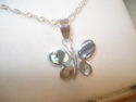 STERLING SILVER 925 ~ ABALONE DRAGONFLY PENDANT 