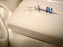 STERLING SILVER  TANZANITE  EARRINGS , 925 STERLIN