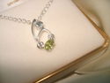 STERLING SILVER NATURAL PERIDOT 1 CT PENDANT , VIN
