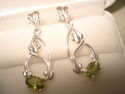 STERLING SILVER NATURAL PERIDOT 1 CT EARRINGS, VIN