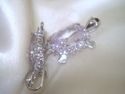 SILVER PLATED WHITE CZ TURTLE  2 PENDANTS - NO CHA
