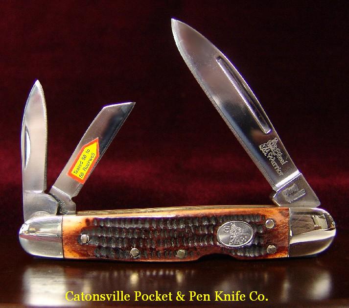 Catonsville Pocket And Pen Knife Co 4 Brown Jigged Bone Lock Blade