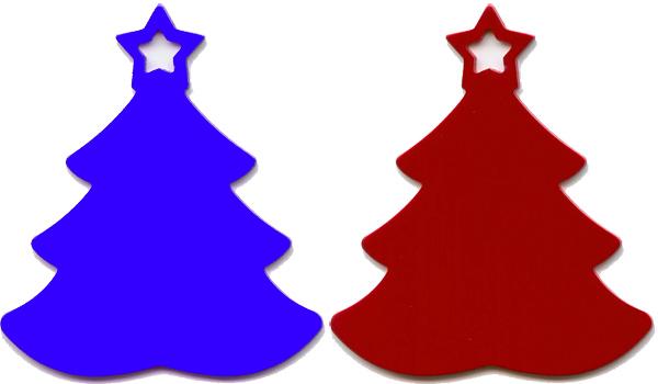 24 Christmas Trees Laser Red Gold Blue Green Beautiful!