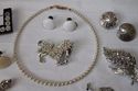 Vintage 1920s to 1950s Jewelry Lot Crystal, Cow Bo