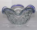 Vintage Free Form Cobalt Blue and Clear Art Glass 