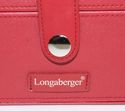 New LONGABERGER Red VeganLeather Striped Fabric Je