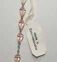 Vintage NOS Pink Cut Crystal Rosary Made in Czecho