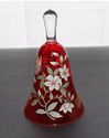 NORLEANS Hand Made Ruby Red Glass Bell with Handpa
