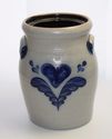 1989 Rowe Pottery Works Salt Glazed Heart Crock PE