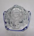 Vintage Free Form Cobalt Blue and Clear Art Glass 