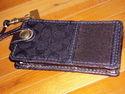 COACH Dark Brown CC logo with Bronze Leather Ipod 