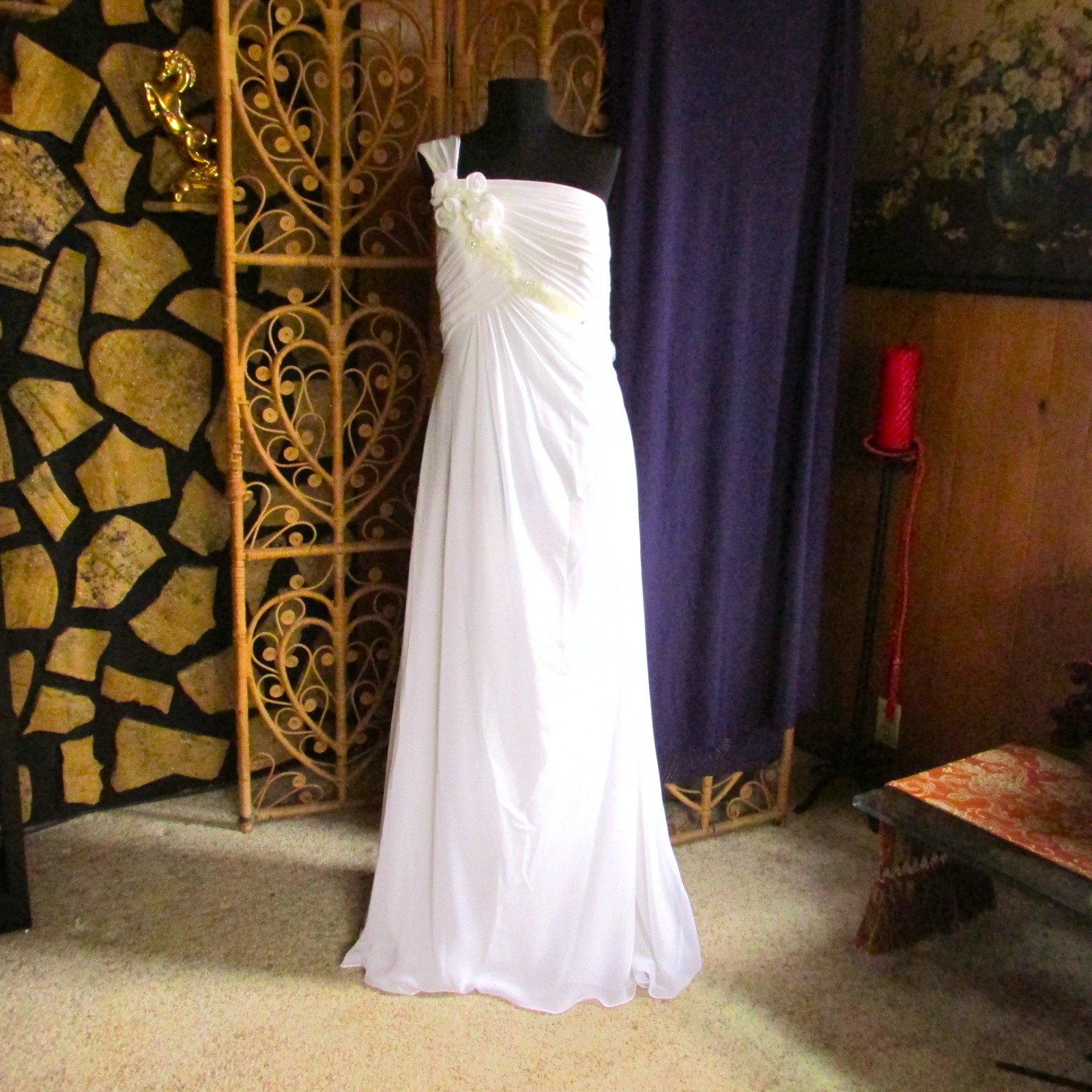 chiffon empire waist wedding dress Sequin & Velvet Bardot Midi - Emerald Green main image 1