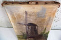 Primitive Old Dutch Original Oil Painting Landscap