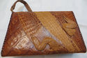 Unique Vintage Purse Hand Bag Genuine Baby Alligat