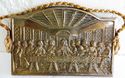 Gorgeous Antique Brass Plaque Leonardo Da Vinci's 