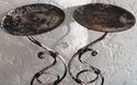 Fantastic Pair Wrought Iron Candle Holders In-Outd